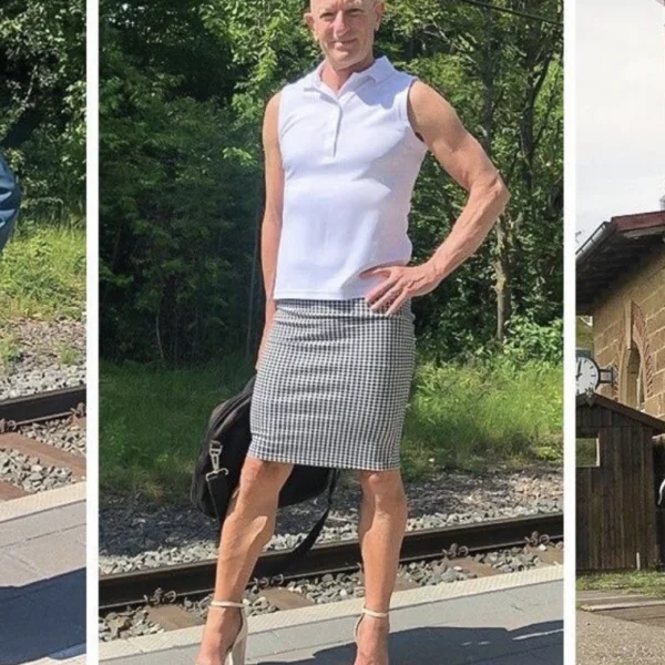 Mark (61) vader van drie en hetero: &ldquo;Ik draag al jaren rokken en hakken naar mijn werk dat zouden meer mannen moeten proberen.&rdquo;