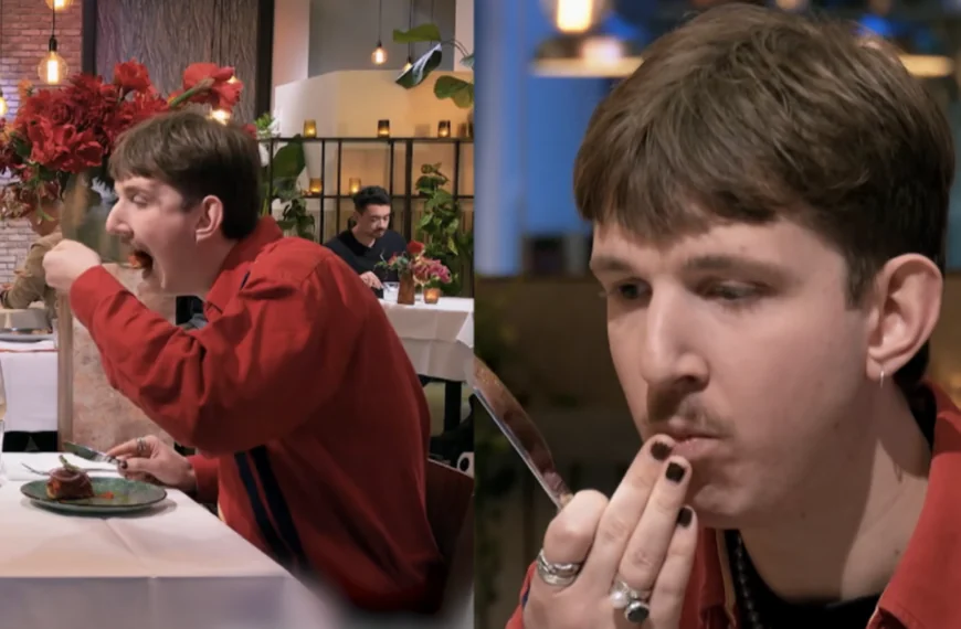 Vegetari&euml;r in First Dates bestelt per ongeluk ham-gerecht: &lsquo;Dit is z&oacute; lekker, wat is het?&rsquo;