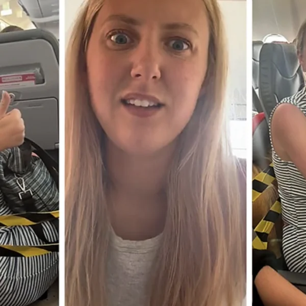 &ldquo;Dit kan toch niet legaal zijn!?&rdquo;: plaats die Britse Charlotte toegewezen krijgt op vliegtuig tart alle verbeelding