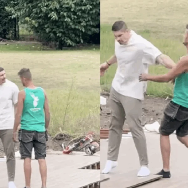 Beelden opgedoken van woeste Rico Verhoeven die bouwvakker de sloot in gooit!