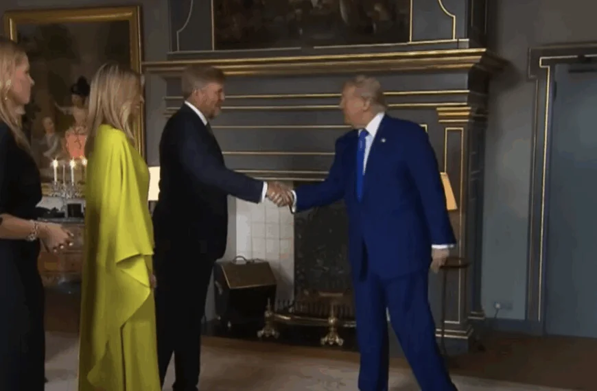 Koning Willem Alexander gaat wereldwijd viraal door handdruk-wedstrijd tegen Donald Trump!