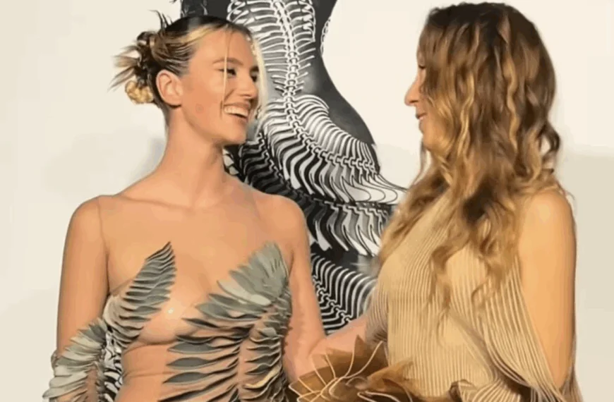 Doorschijnende jurk van Maan geeft iets meer prijs dan de bedoeling is