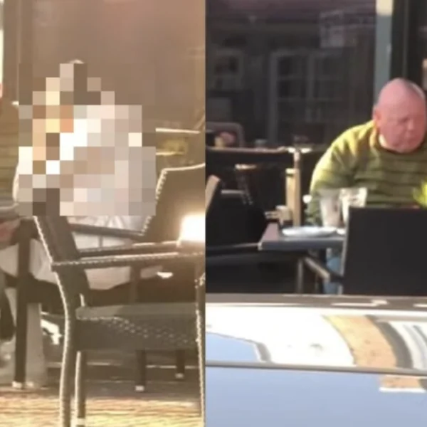 Video van Peter Gillis met een andere vrouw op een terras gaat rond