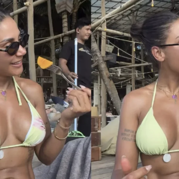 Janice Blok betrapt door vakantiegangers op Bali terwijl ze gesprek &lsquo;faket&rsquo; voor filmpje