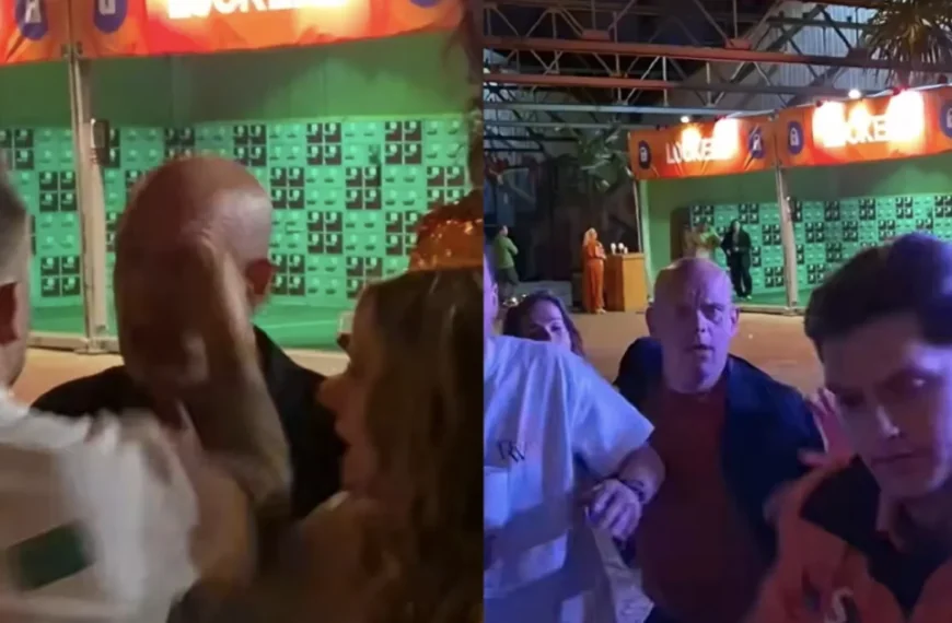 Beelden: Michael van Gerwen vol in zijn gezicht geslagen tijdens Koningsdag